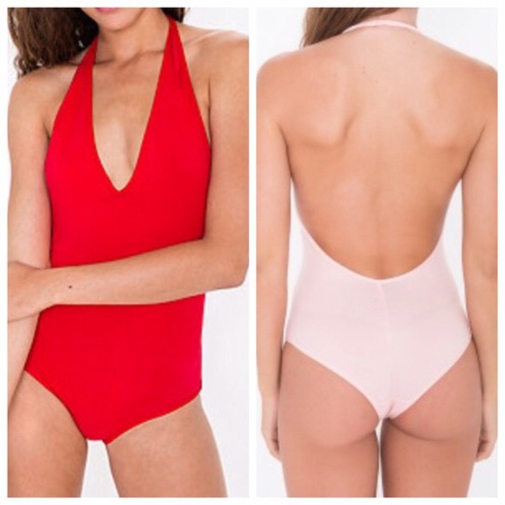 AMERICAN APPAREL V Neck Halter Leotard - Picture 4 of 4